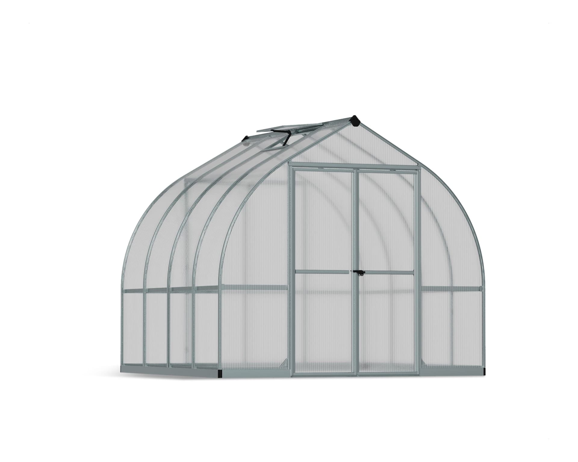 Palram Bella Hobby Greenhouse w/ Twin Wall Glazing, 8-ft x 8-ft