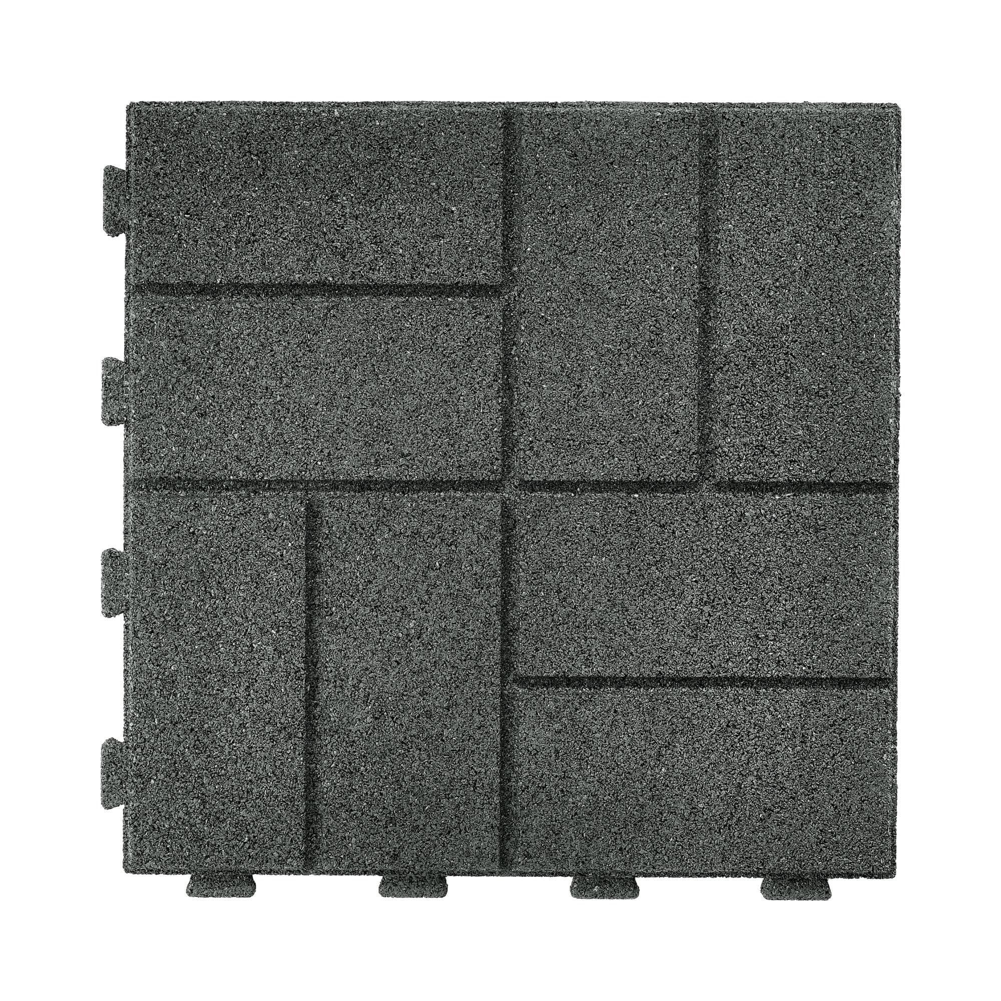 GroundSmart SmartLoc Rubber Paver, Dark Grey, 16 x 16-in