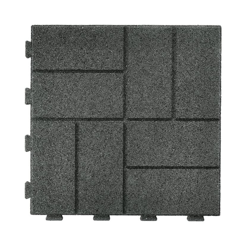 GroundSmart SmartLoc Rubber Paver, Dark Grey, 16 x 16-in
