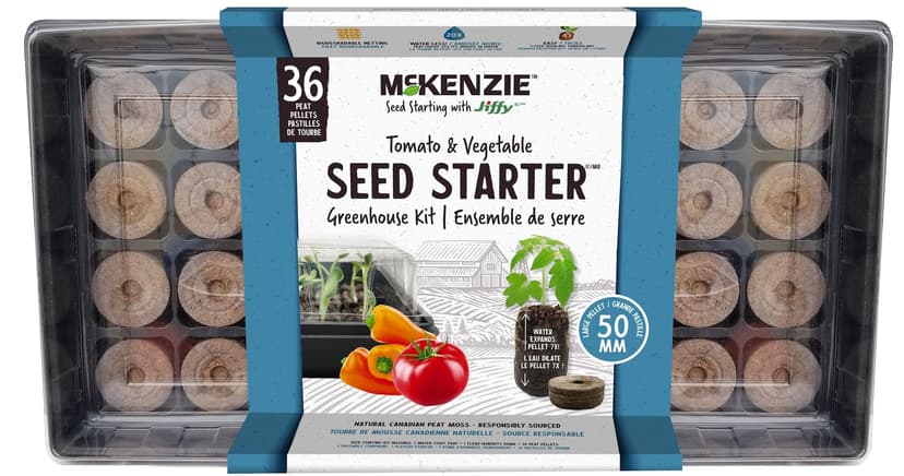 McKenzie with Jiffy Tomato Starter Greenhouse with 36 Peat Pellets, 50mm