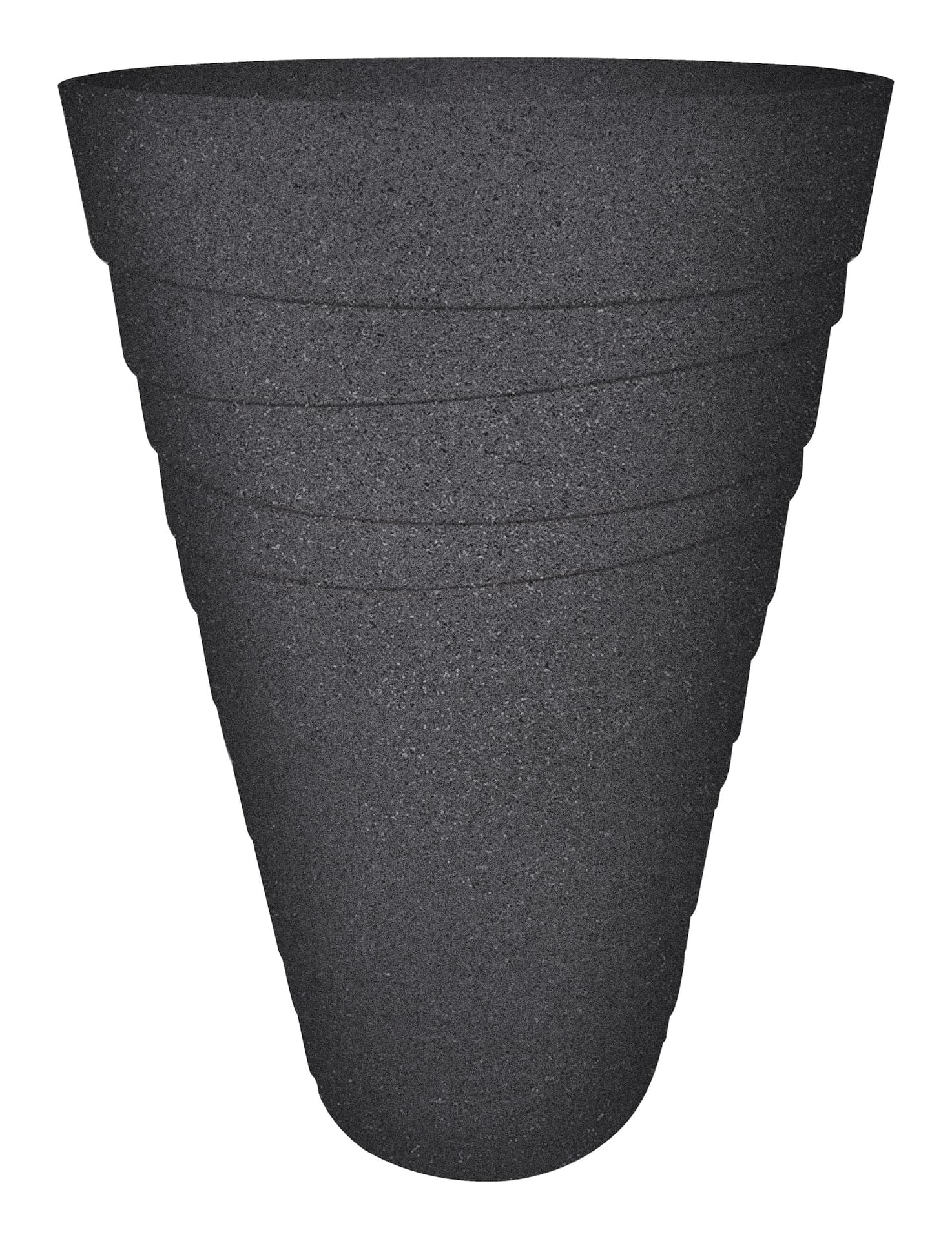 Southern Patio Summerside Tall Outdoor Planter, 16-in W x 12-in H x 16-in D, Black