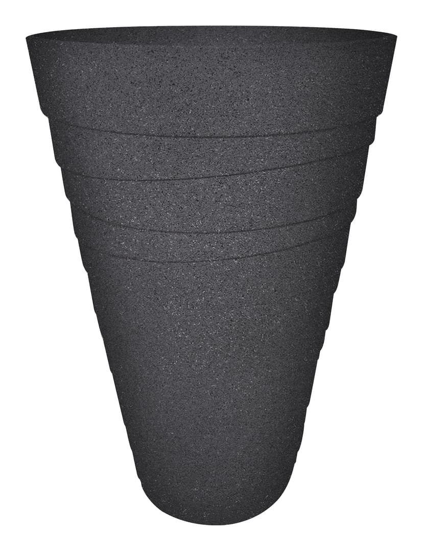 Southern Patio Summerside Tall Outdoor Planter, 16-in W x 12-in H x 16-in D, Black