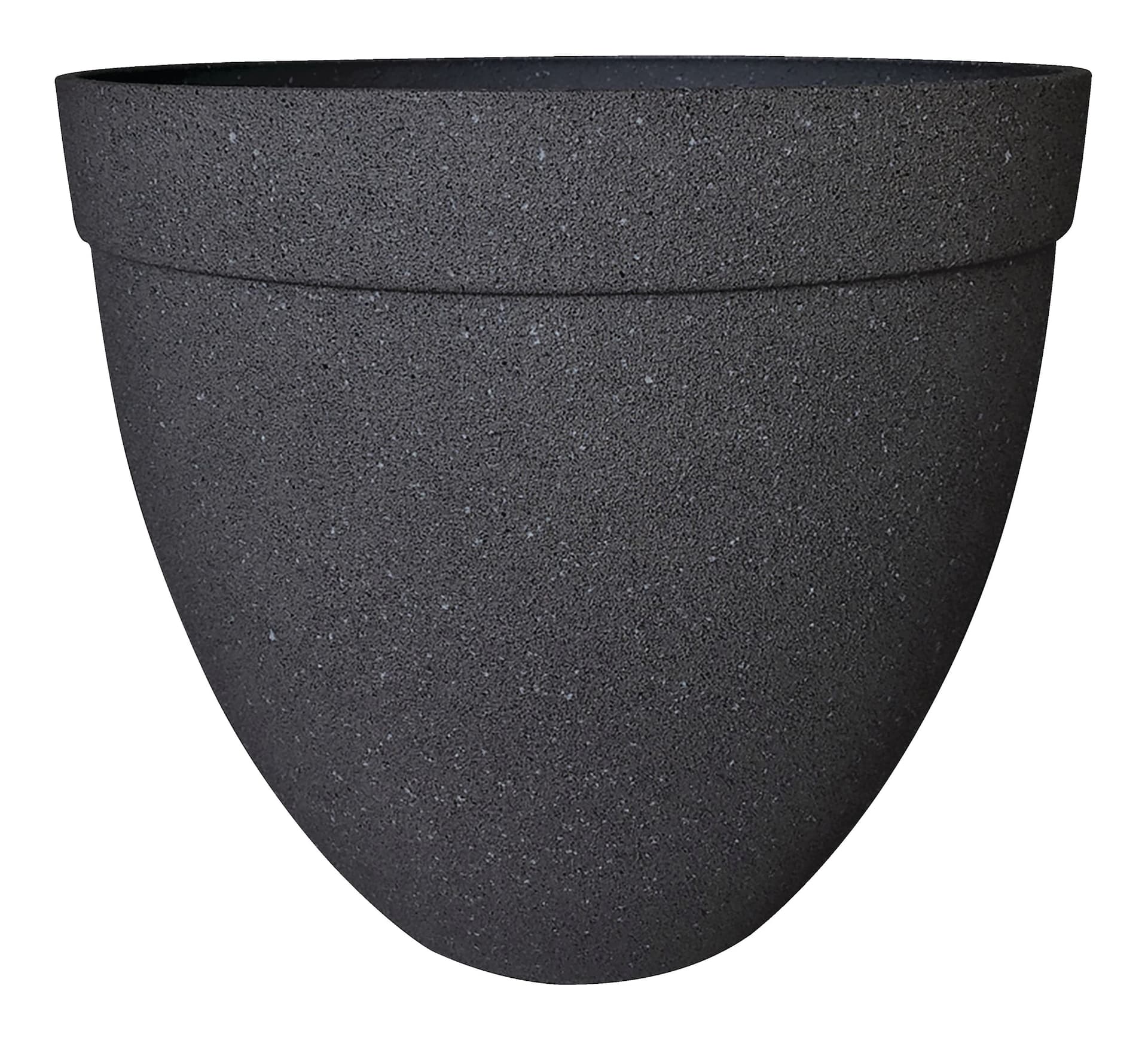 Southern Patio Summerside Tall Outdoor Planter, 15-in W x 14-in H x 15-in D, Black
