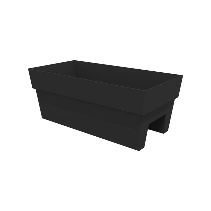 Bloem Finley Plastic Rectangular Deck Rail Planter, 24-in W x 10-in H x 12-in D, Assorted Colours