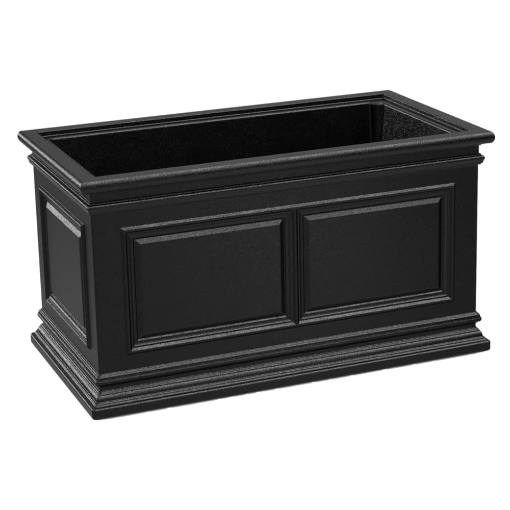 Algreen Covington Self Watering Plastic Rectangular Planter, 16-in W x 16-in H x 30-in D, Grey