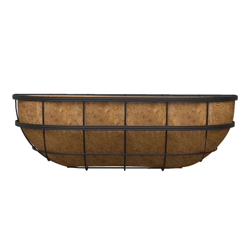 Panacea Modern Farmhouse Coconut Liner Square Deck Window Box Planter, 7-in W x 24-in H x 7-in D