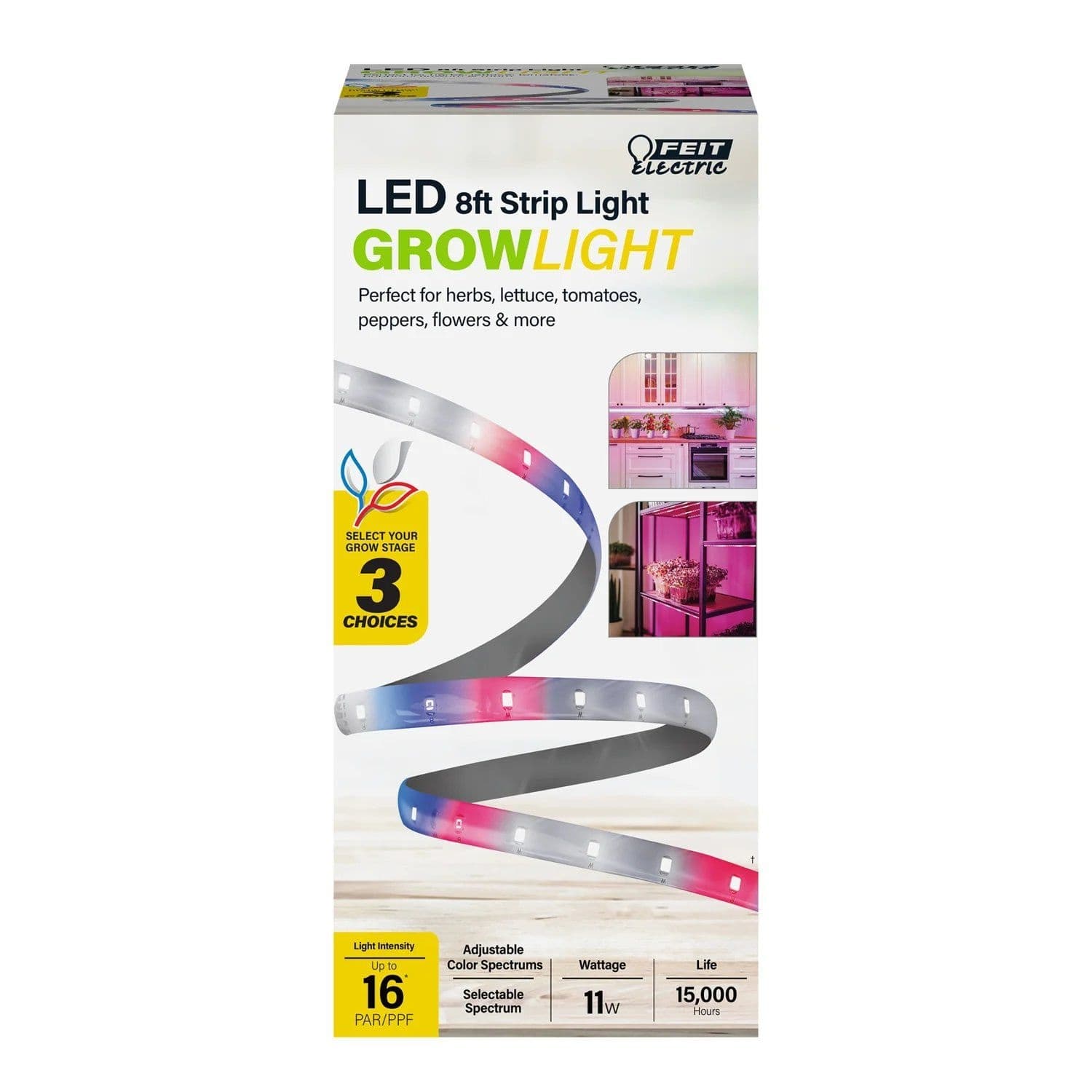 Feit Electric LED 11-Watt Grow Light Strip, 8-ft