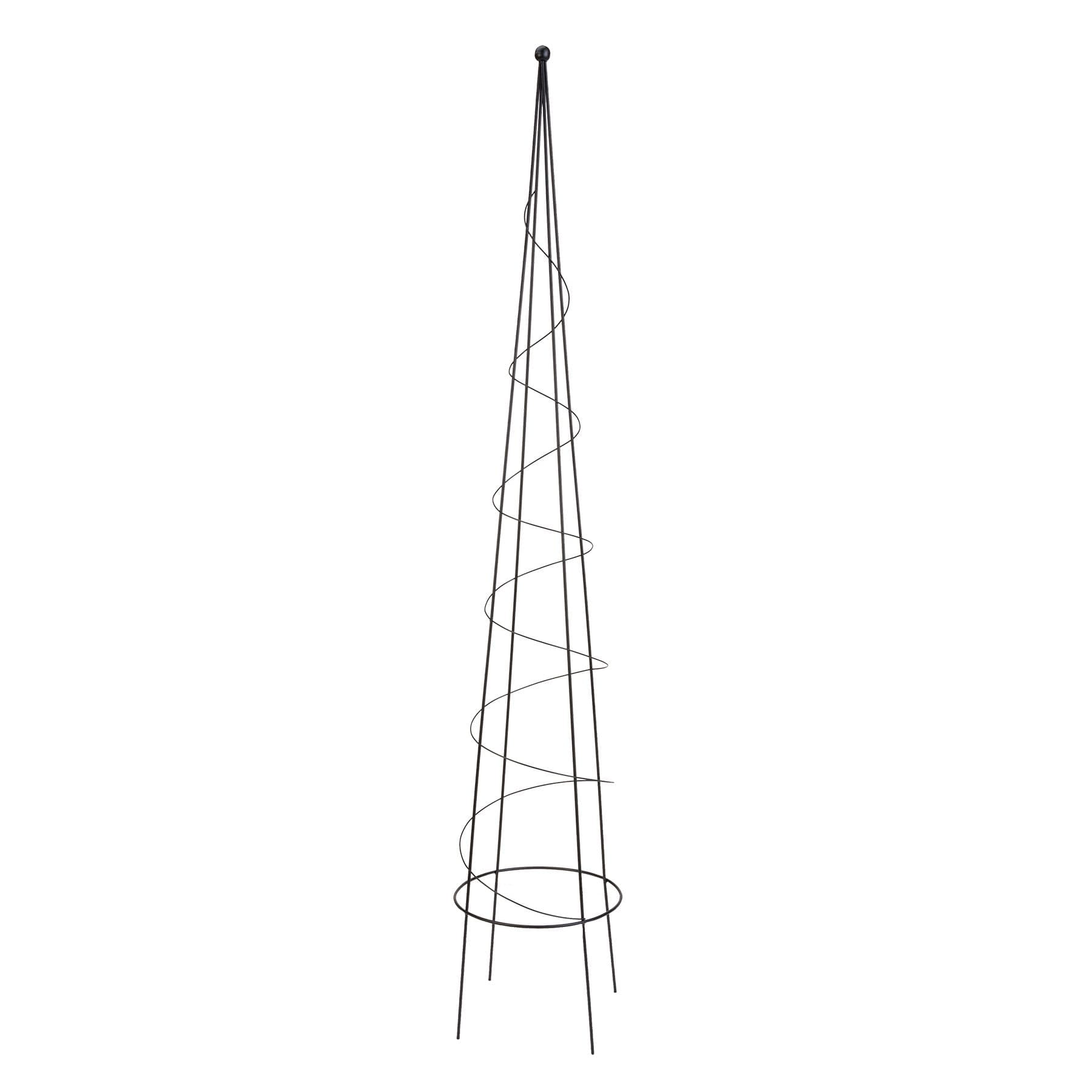 Panacea Outdoor Steel Spiral Freestanding Obelisk, 60-in, Black