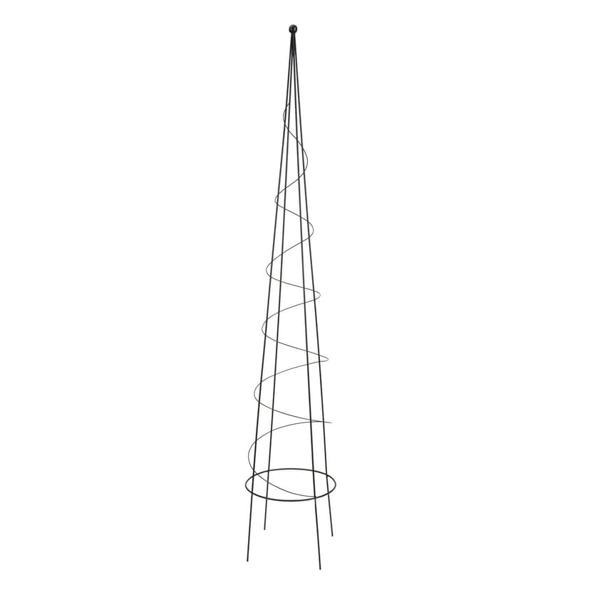 Panacea Outdoor Steel Spiral Freestanding Obelisk, 60-in, Black