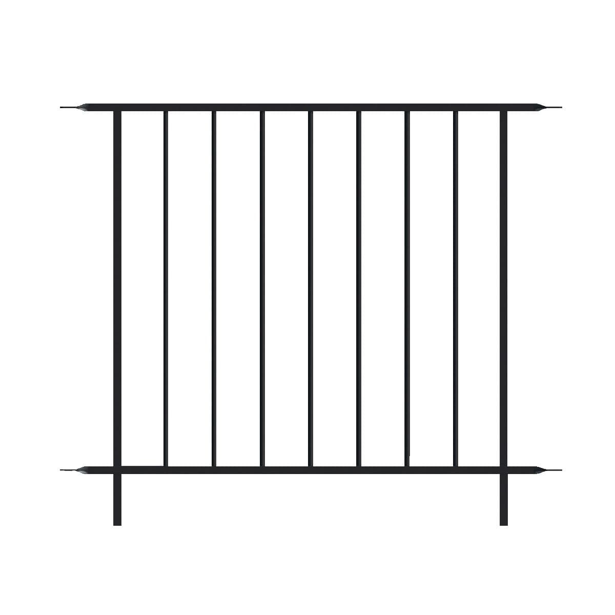 Panacea Outdoor Easy-Install Decorative Euro Fence Steel Panel, 36 x 30-in, Black