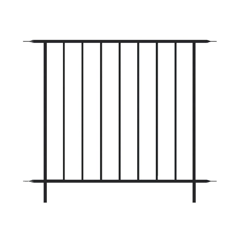 Panacea Outdoor Easy-Install Decorative Euro Fence Steel Panel, 36 x 30-in, Black