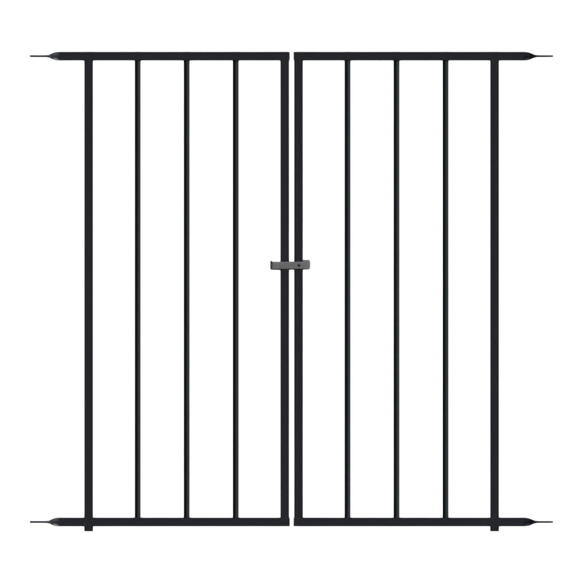 Panacea Euro Outdoor Rust-Resistant Metal Fence Gate, Black, 27 x 36-in