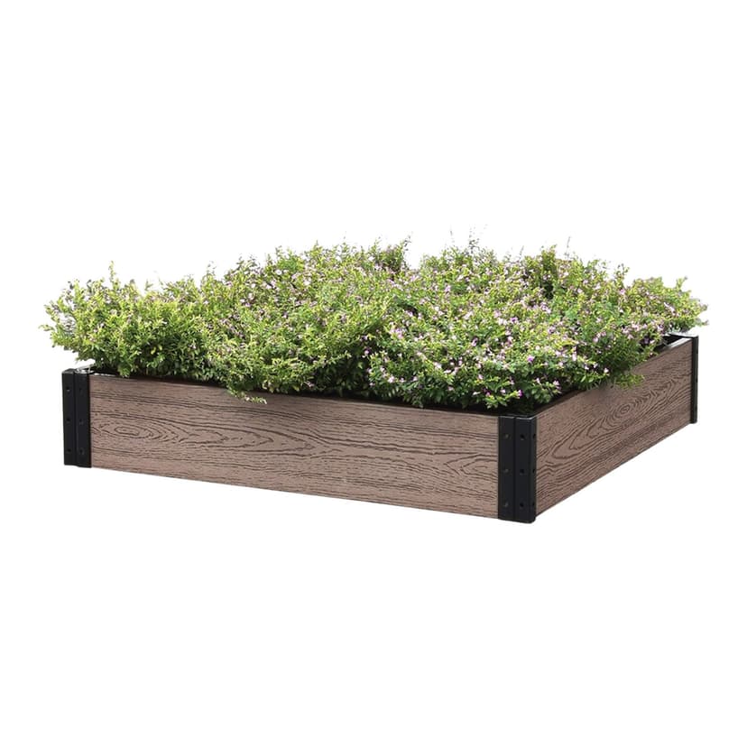 EverBloom Essential Raised Garden Bed, Rectangular, Walnut Colour