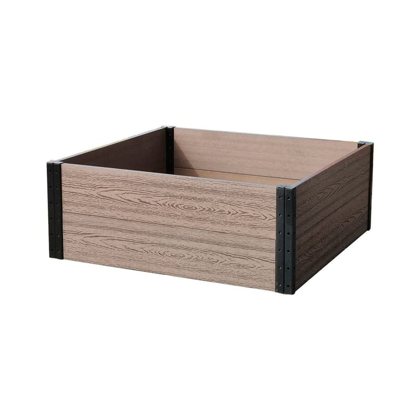 EverBloom Deep Root Raised Garden Bed, Rectangular, Walnut Colour