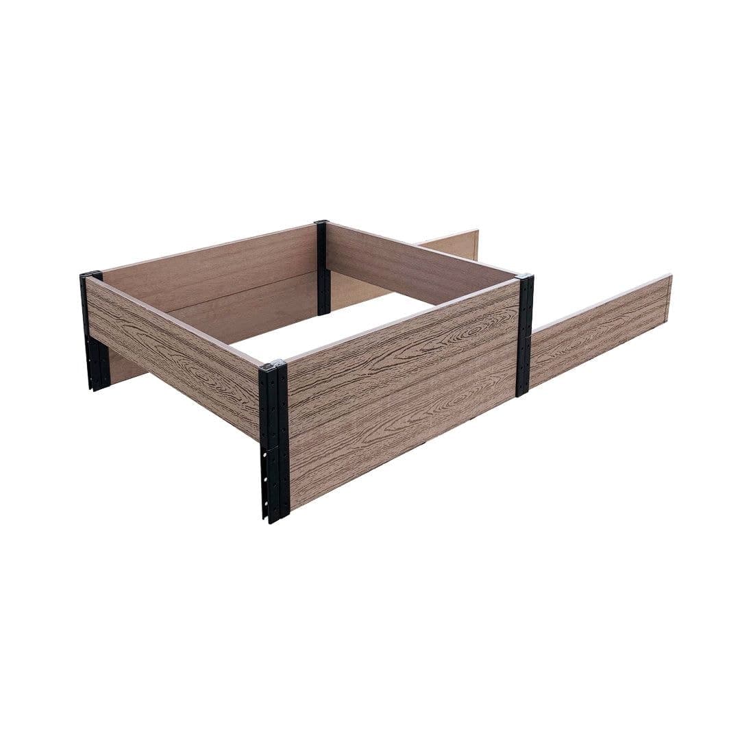 EverBloom Terraced Double Bed Extension, Rectangular, Walnut Colour