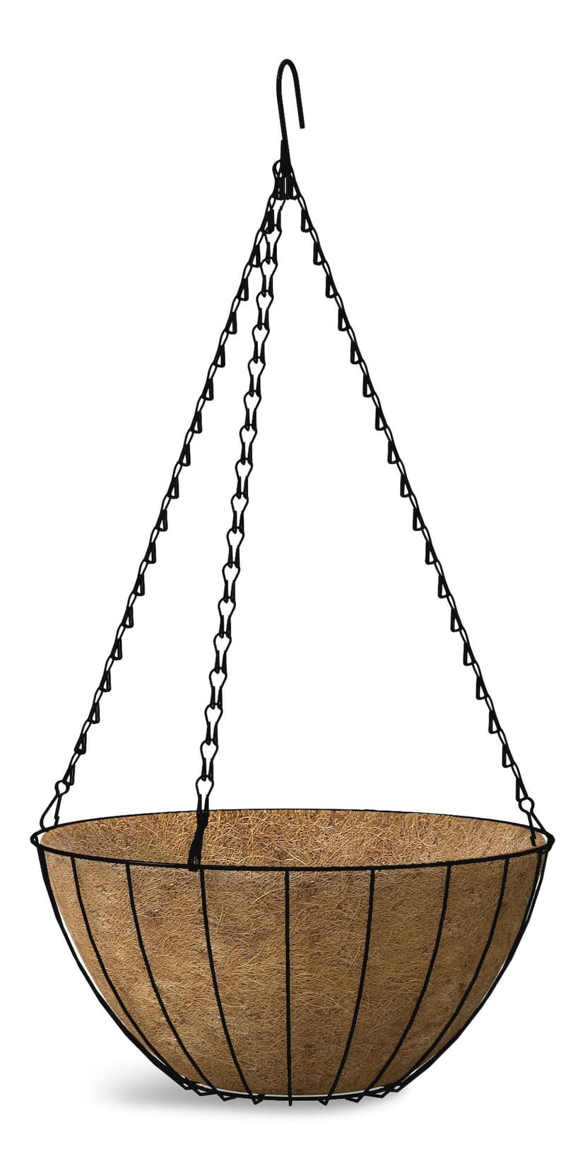 Panacea Economy Grower Hanging Basket, Round, Metal, Black, 14-in W x 7-in H x 14-in D