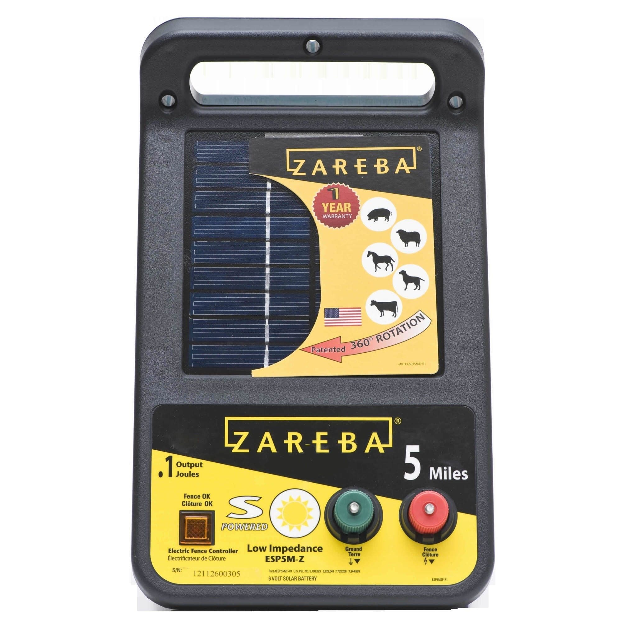 Zareba 8-km Solar Low Impedance Fence Charger with Mounting Bracket