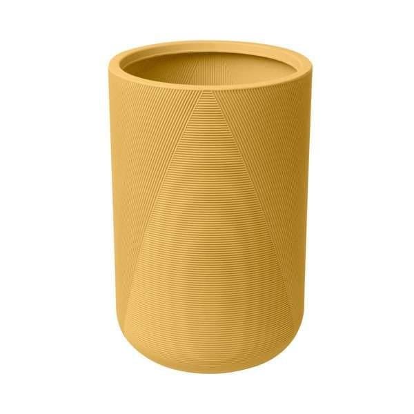 Garant Gavin Tall Round Resin Planter, Indoor/Outdoor, Yellow Ochre, 22-in