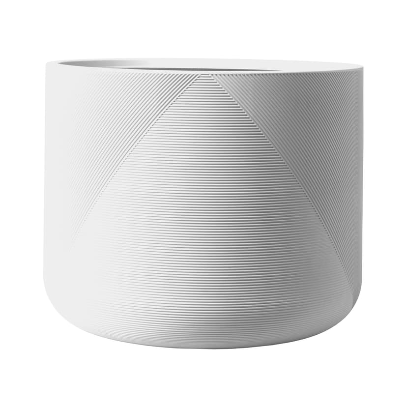Garant Gavin Short Round Resin Planter, Indoor/Outdoor, White, 22-in