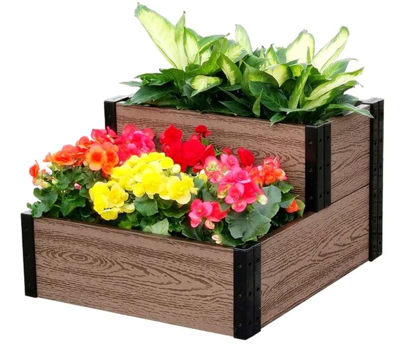 3M Everbloom Mini Outdoor Cascade Garden Bed Planter, Square, 24-in x 21-in x 14-in