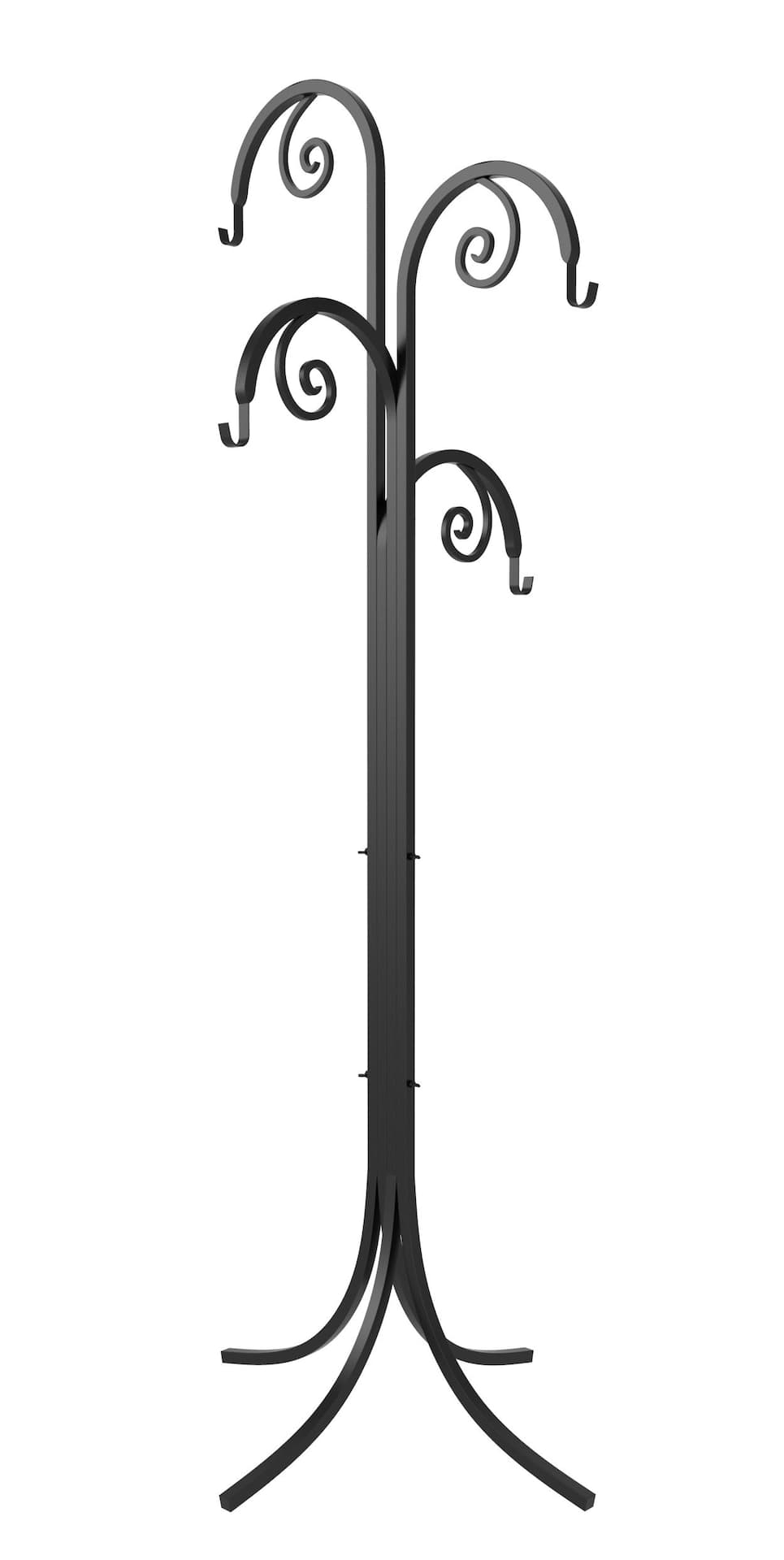 4-Way Hanging Basket Plant Stand, 72-in (182.8 cm), Black