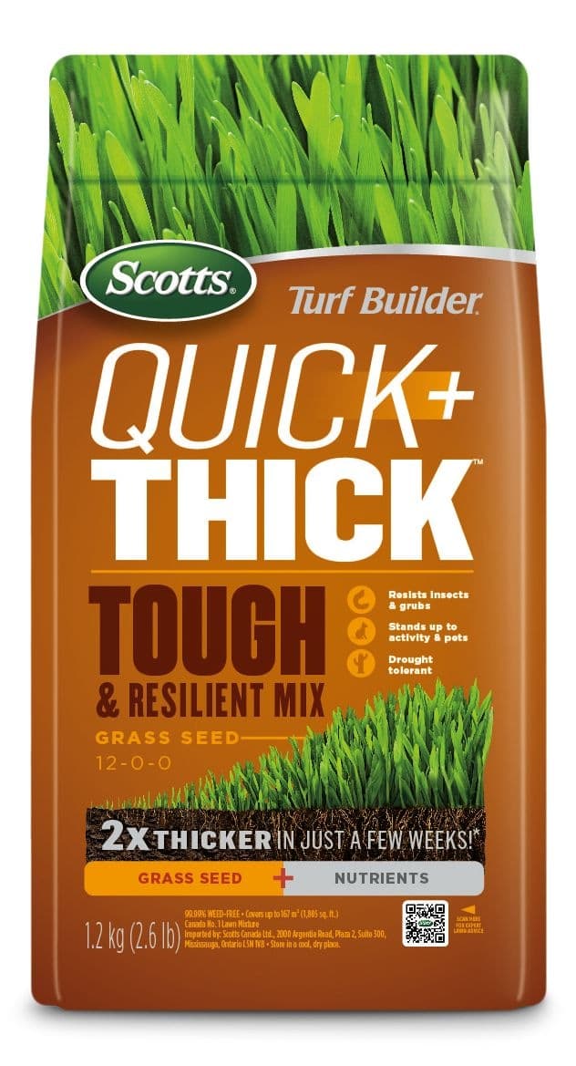 Scotts Turf Builder Quick + Thick™ Grass Seed Tough & Resilient Mix, 12-0-0, 1.2-kg