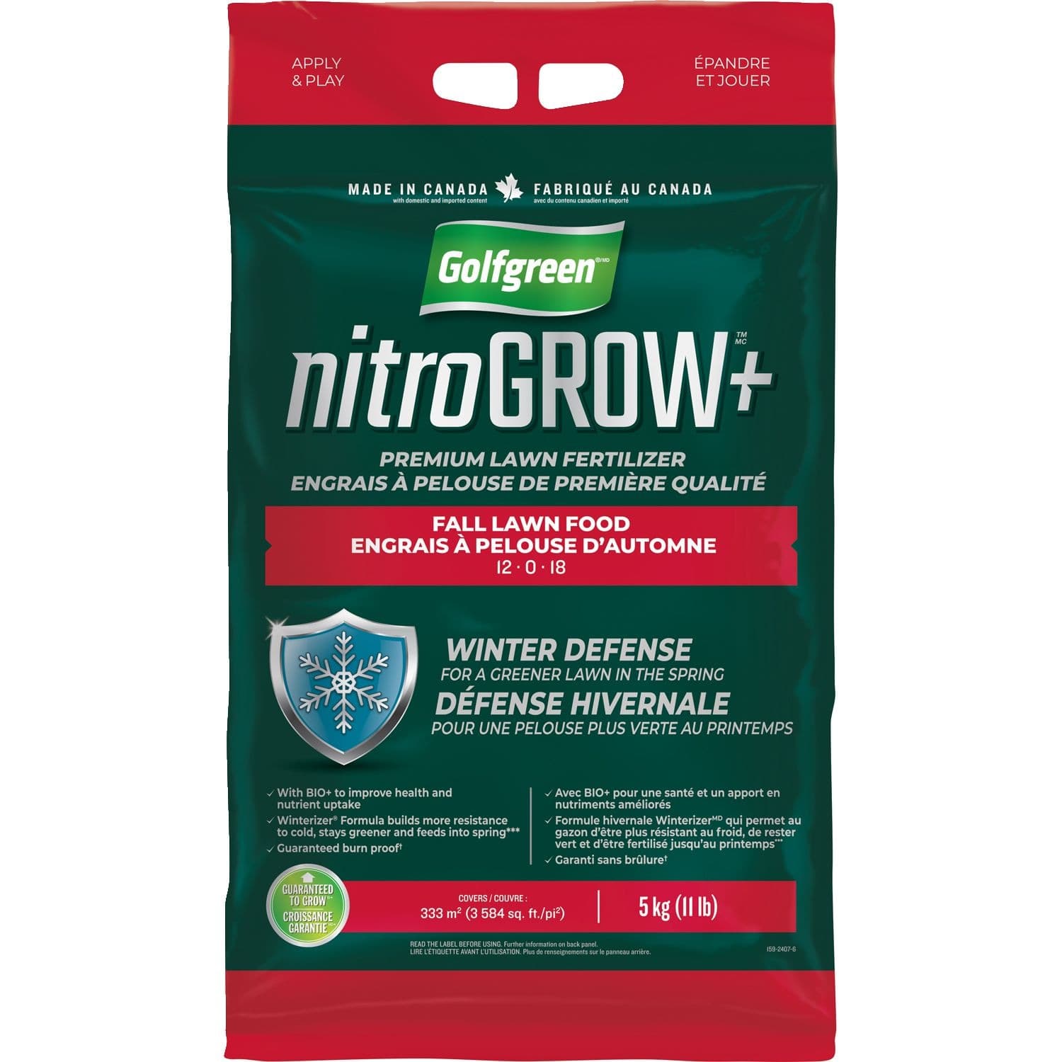Golfgreen Nitrogrow+ Fall Lawn Food, 12-0-18, 5-kg