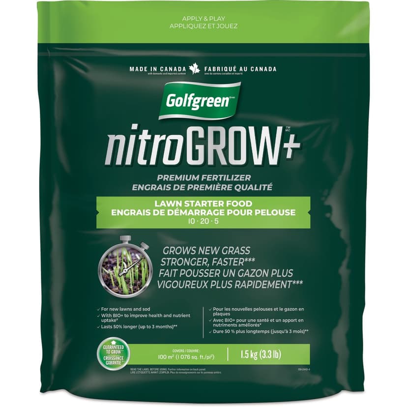 Golfgreen® Nitrogrow+™ Lawn Starter Premium Fertilizer,10-20-05, 1.5-kg