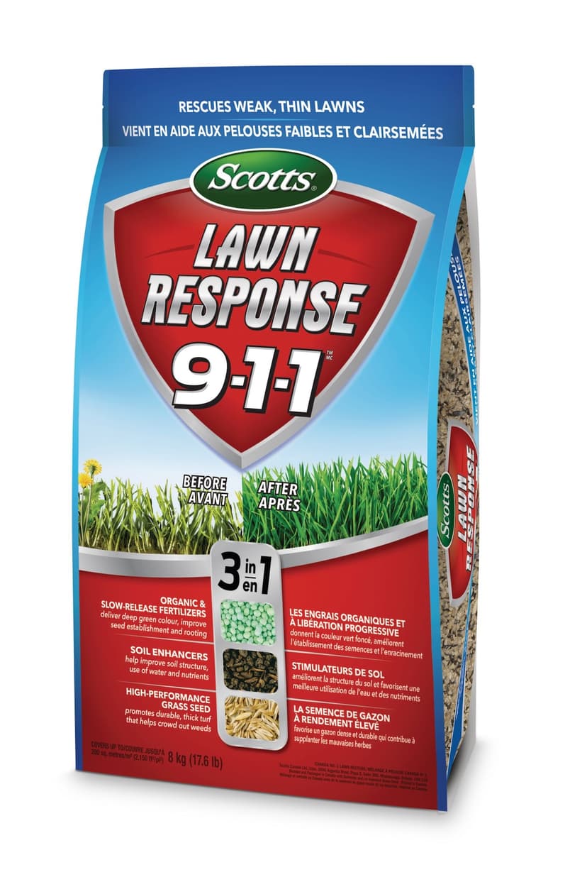 Scotts Lawn Response 3-in-1 Grass Seed & Fertilizer Mix, 9-1-1, 8-kg