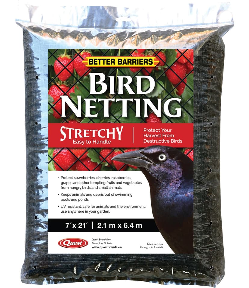 Quest Better Barriers Stretchy Bird Mesh Net, Easy-To-Handle, 7-ft x 21-ft, Black