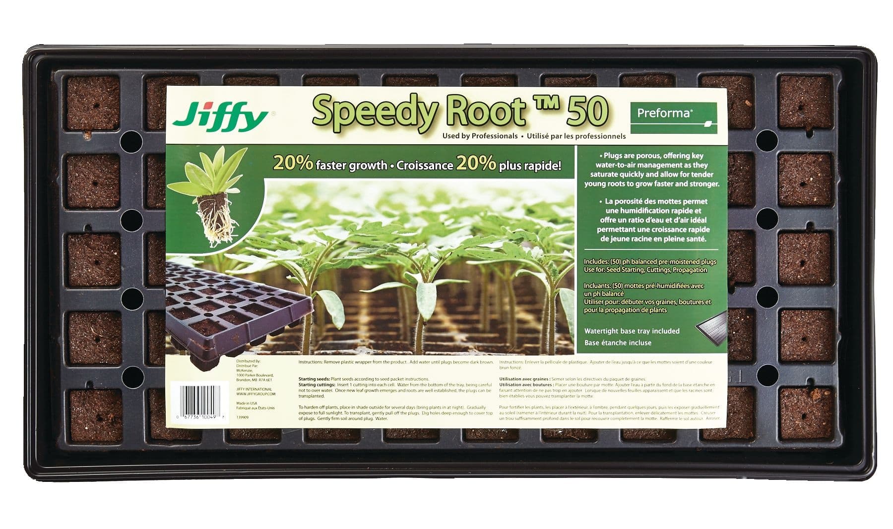 Mckenzie Jiffy Speedy Root 50-Cells pH Balanced Seed Starting Tray