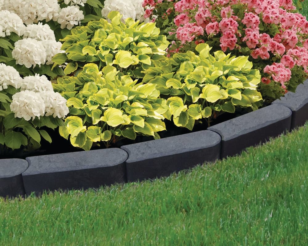 Multy Home Stomp Edge Recycled Rubber Garden Edging in Slate, 1-ft L x 4-in H, 6-pk