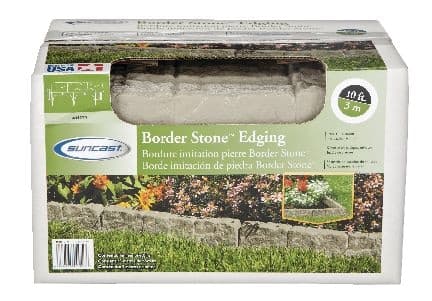 Suncast Border Stone Plastic Border Edging, 10-ft (12-in Sections)