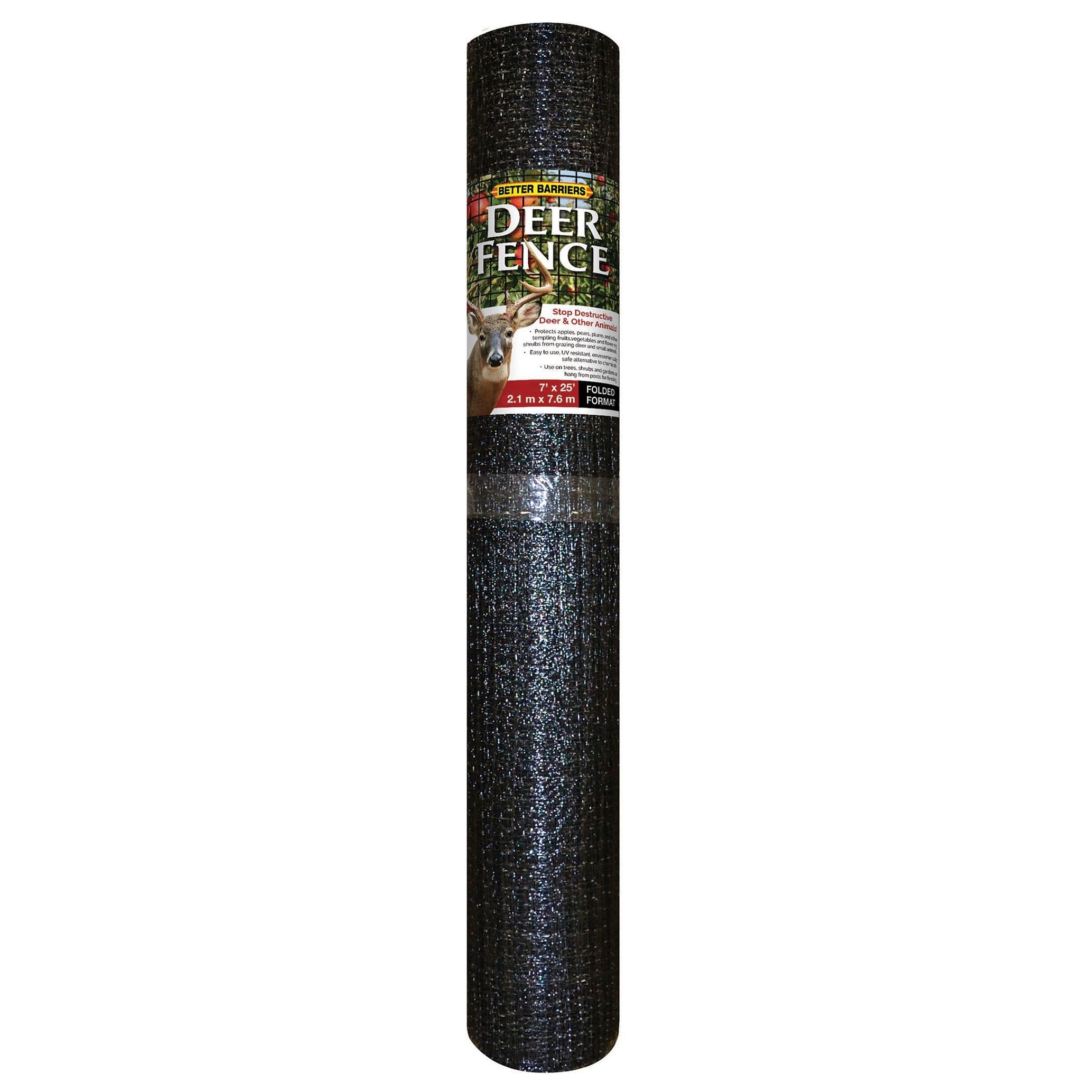 Quest Better Barriers Deer Fence, Animal Barrier, 7 x 25-ft ( 2.1 x 7.6 m), Black