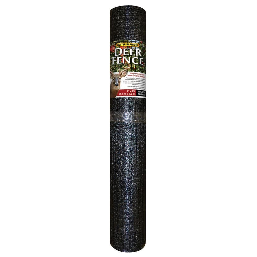 Quest Better Barriers Deer Fence, Animal Barrier, 7 x 25-ft ( 2.1 x 7.6 m), Black