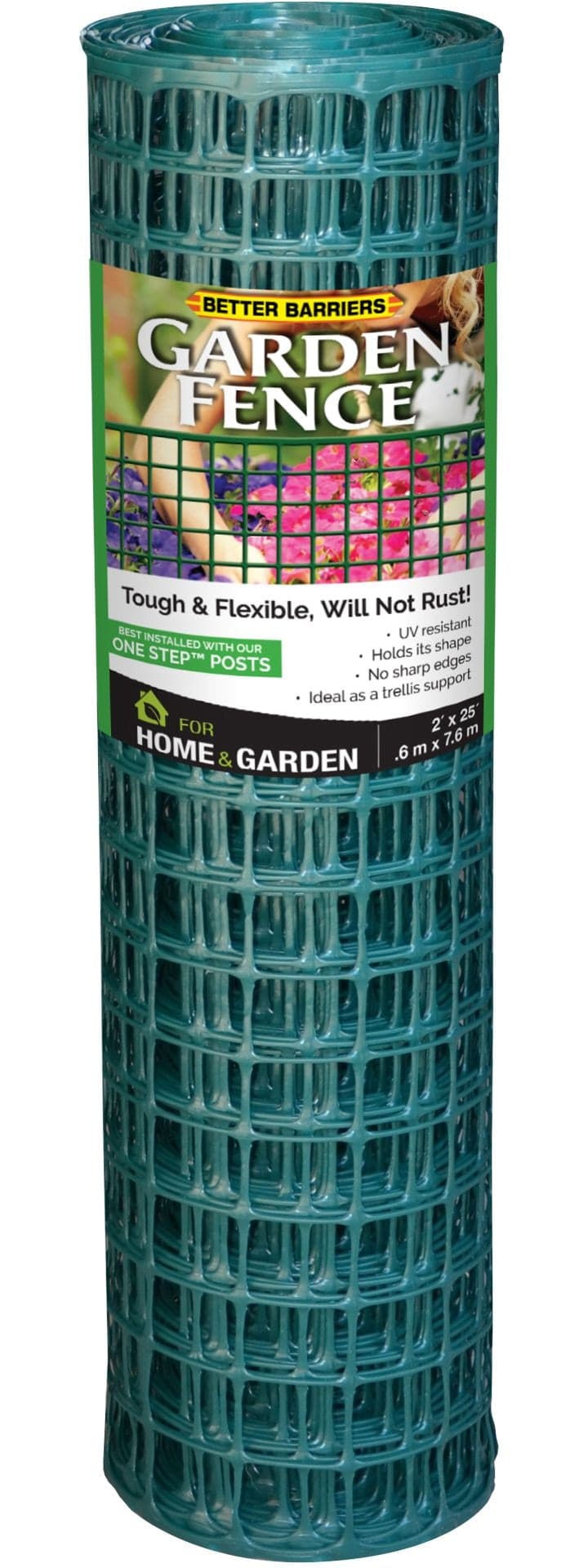 Quest Better Barriers Garden Fence, 2x25-ft (7.6 m), Green