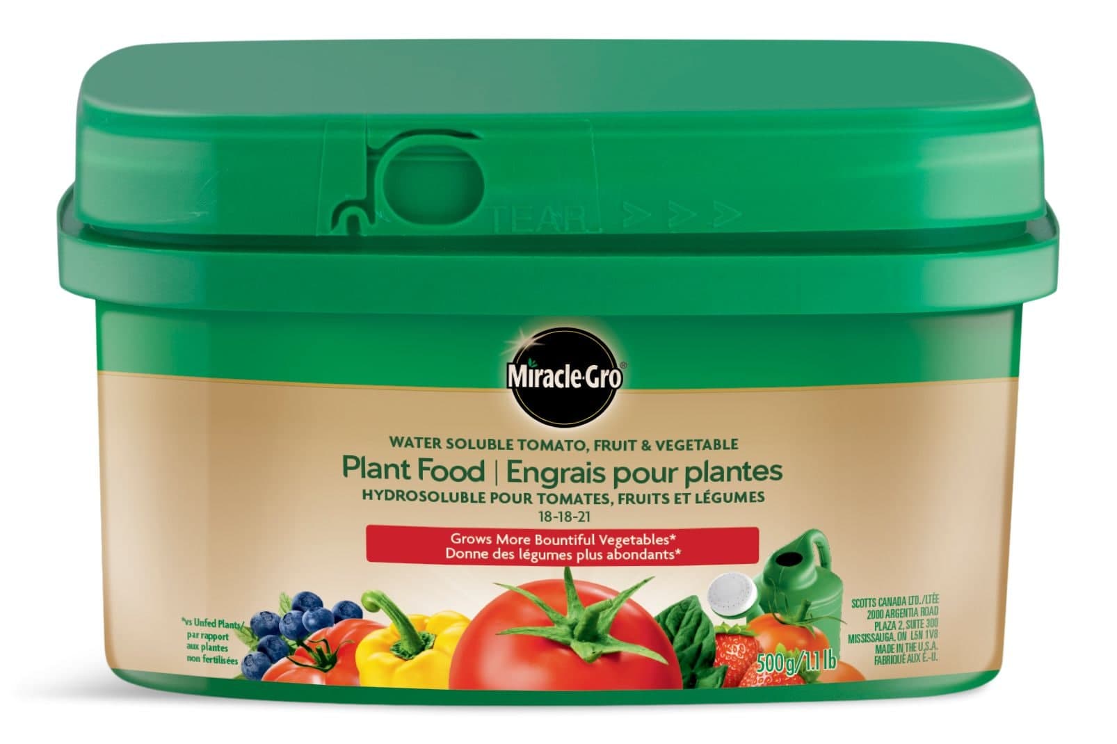 Miracle-Gro® Water Soluble Tomato, Fruit & Vegetable Plant Food, 18-18-21, 500-g