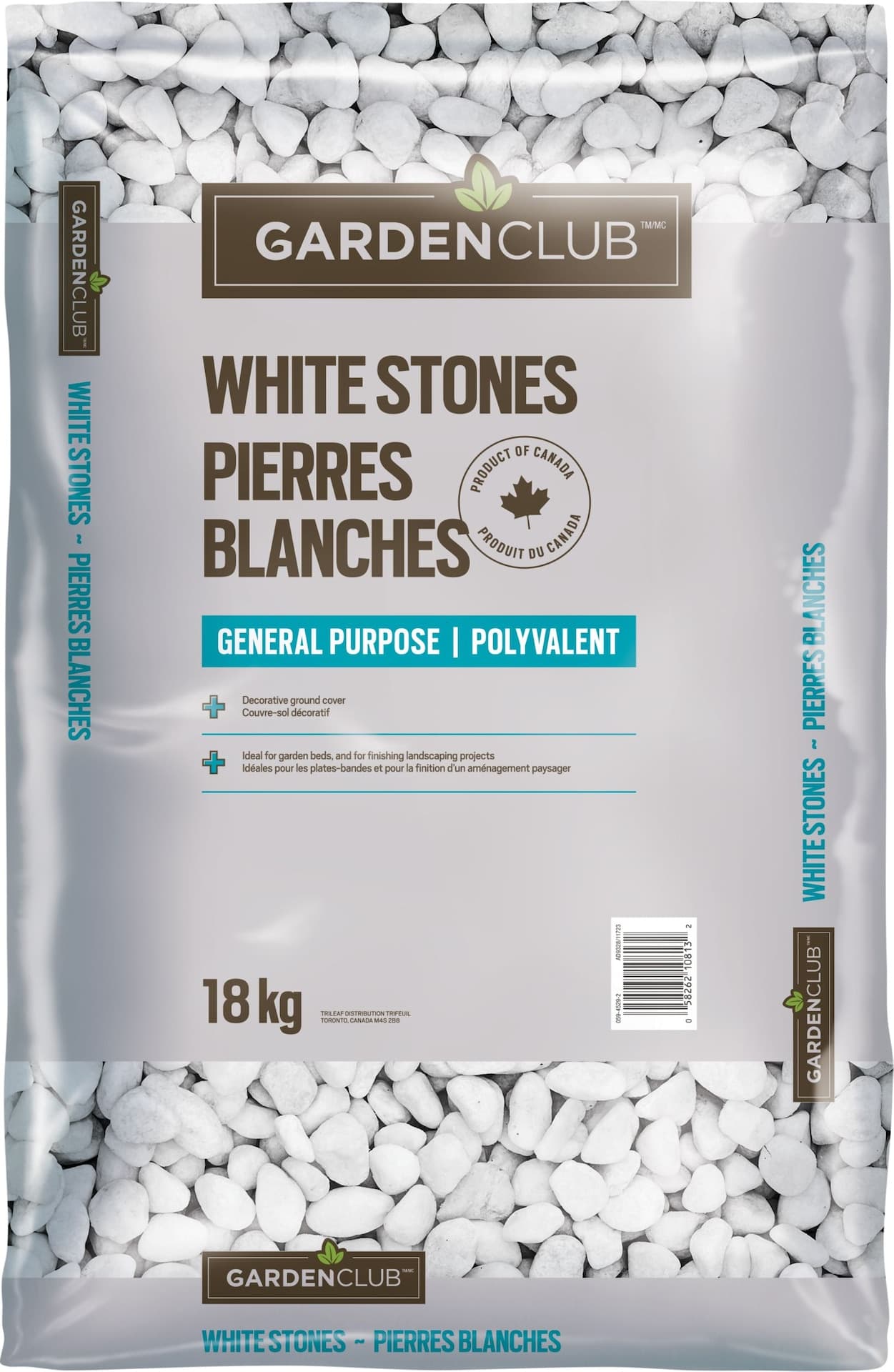 Garden Club General Purpose White Stone, 18-kg
