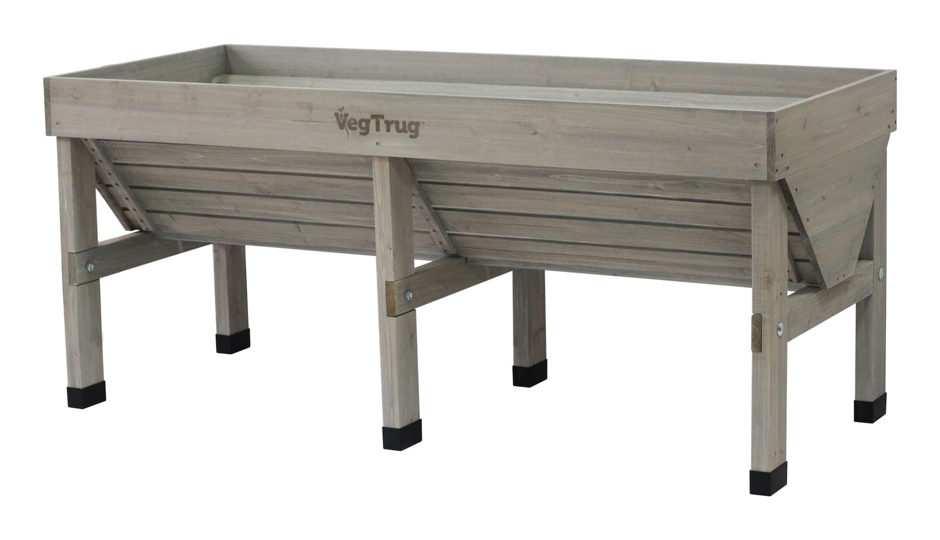 VegTrug Classic Outdoor Cedar Wood Raised Garden Bed Planter, Medium, Grey Wash