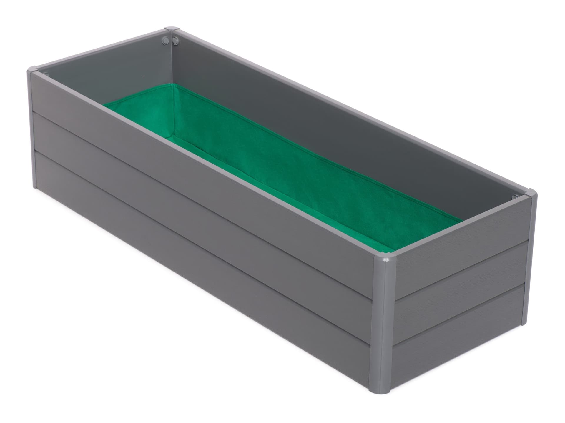 NuVue Outdoor Terrace Garden Bed Planter w/ Bottom Panel, 36.5 x 13 x 11.5-in, Grey
