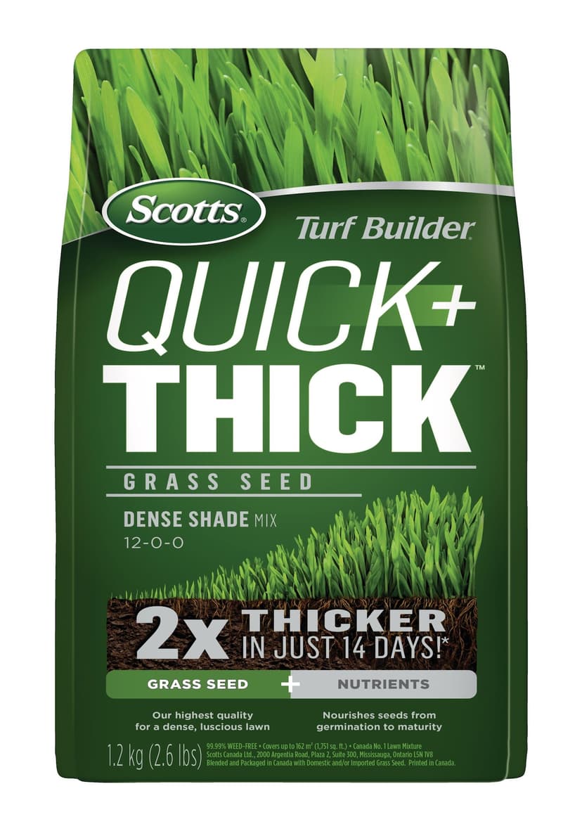 Scotts Turf Builder Quick + Thick™ Grass Seed Dense Shade Mix, 12-0-0, 1.2-kg