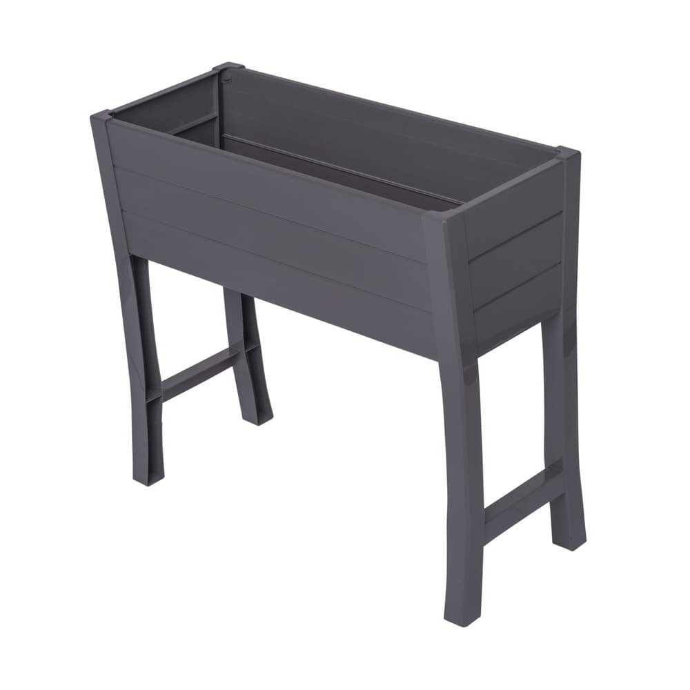 NuVue Indoor & Outdoor Wood Grain Raised Garden Bed Planter, Grey