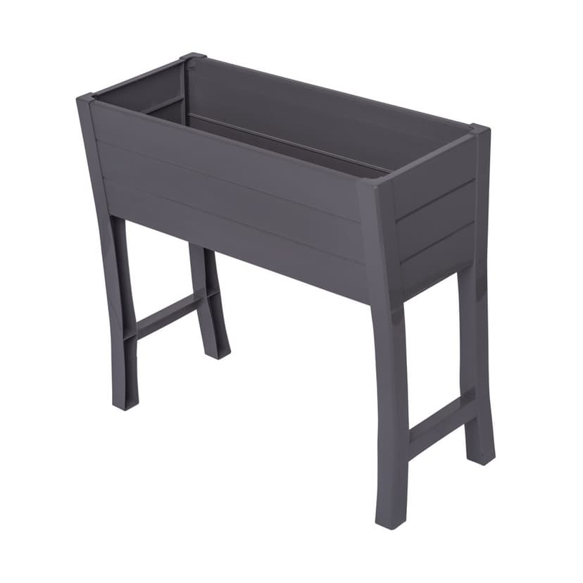 NuVue Indoor & Outdoor Wood Grain Raised Garden Bed Planter, Grey