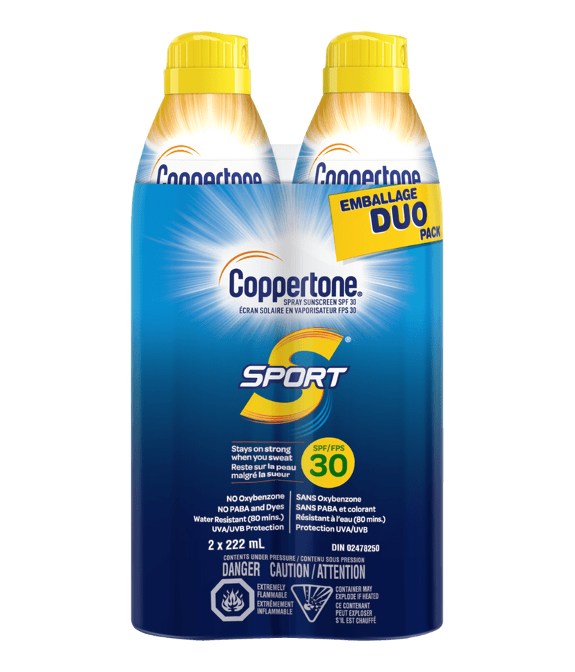 Coppertone Sport SPF30 Sunscreen Spray Duo Pack, 2 x 222-mL