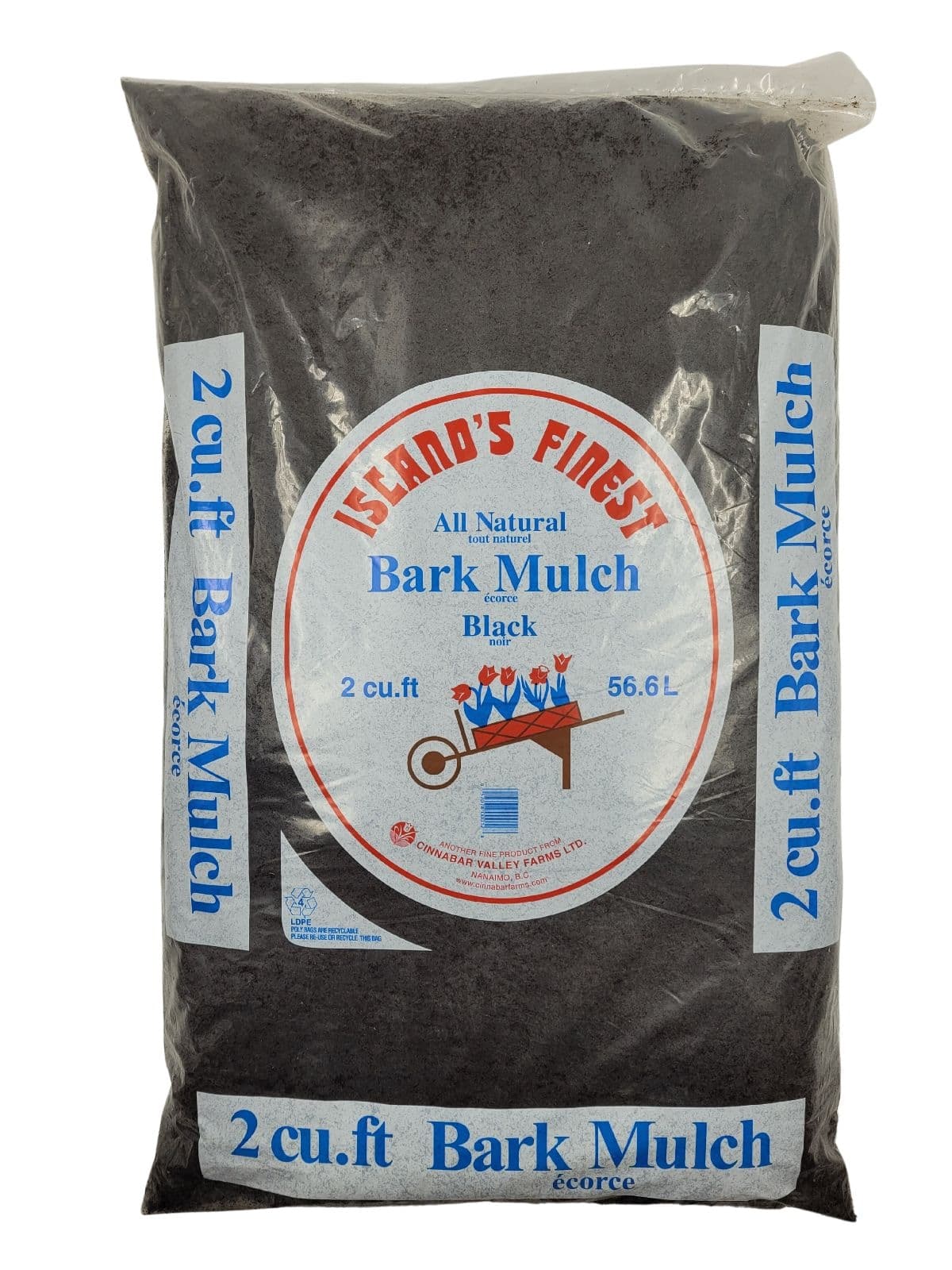 Island's Finest All Natural Bark Garden Mulch, Black, 2-cu-ft