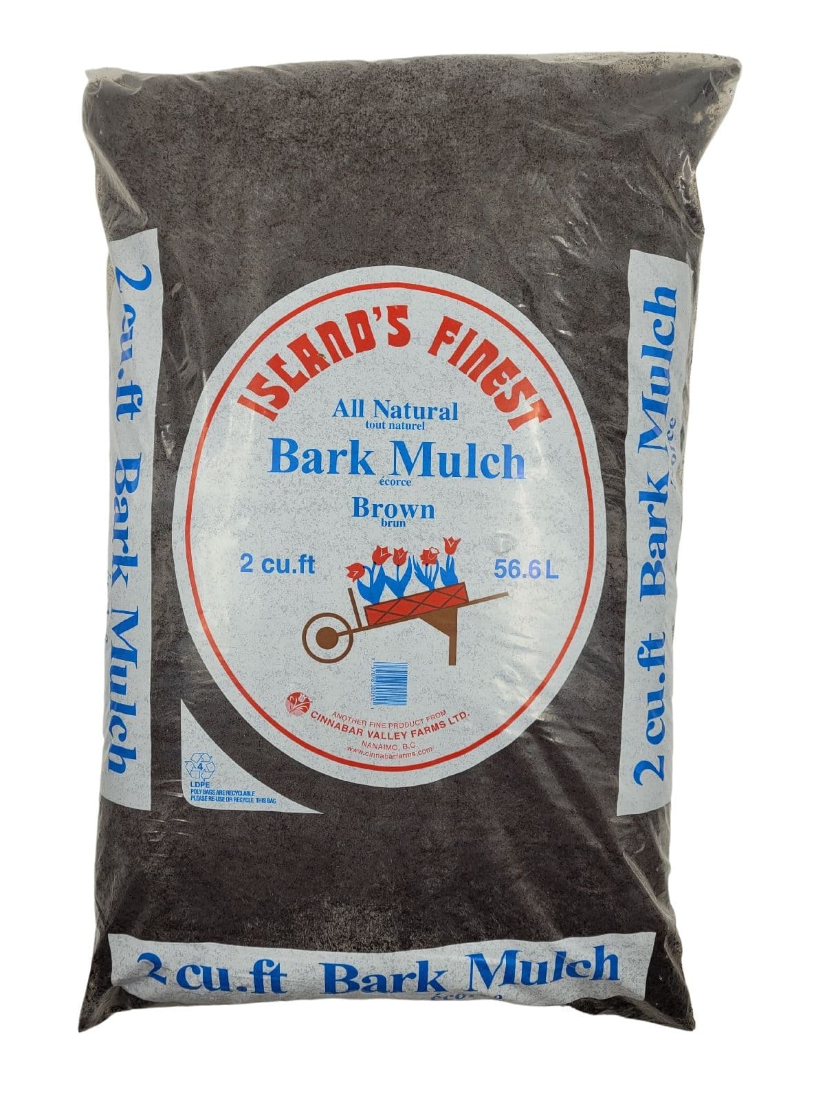Island's Finest All Natural Bark Garden Mulch, Brown, 2-cu-ft