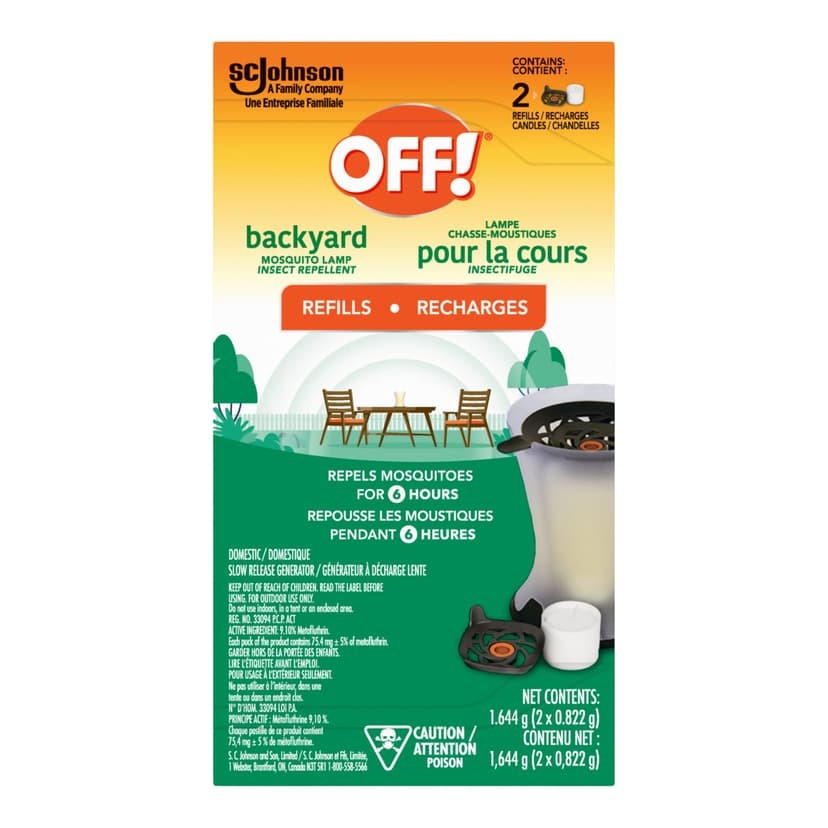 OFF! Backyard Mosquito/Insect Repellent Lamp Refill/Recharge, 2-pk