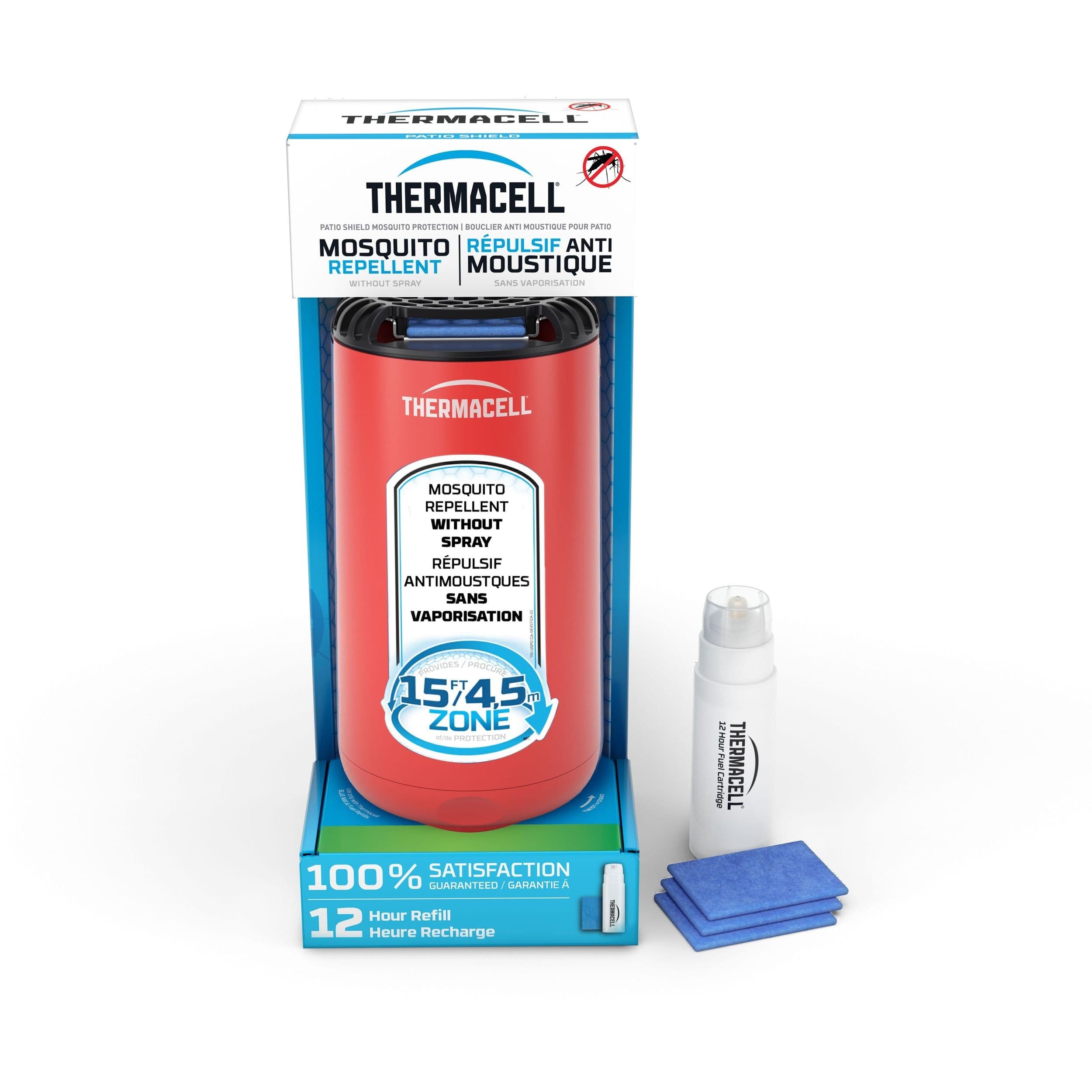 Thermacell Fuel-ZoneGuard Base Fuel Powered Mosquito Repeller with 12-Hr Refill, Fiesta Red