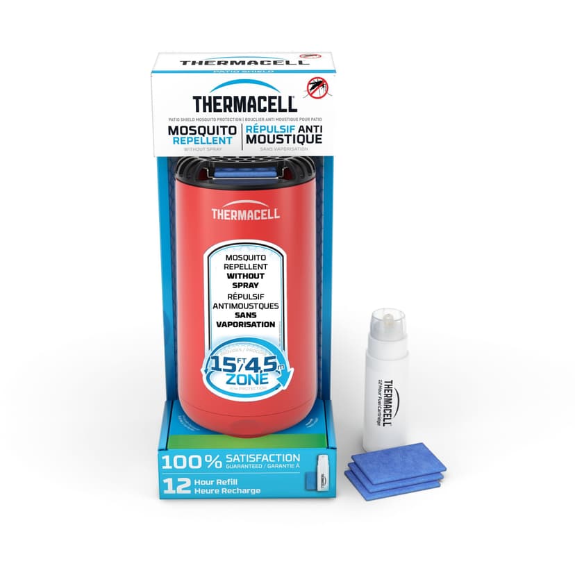 Thermacell Fuel-ZoneGuard Base Fuel Powered Mosquito Repeller with 12-Hr Refill, Fiesta Red