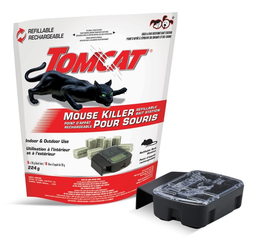 Tomcat Indoor/Outdoor Refillable Mouse Killer IV Bait Station, Child & Dog Resistant 8-pk